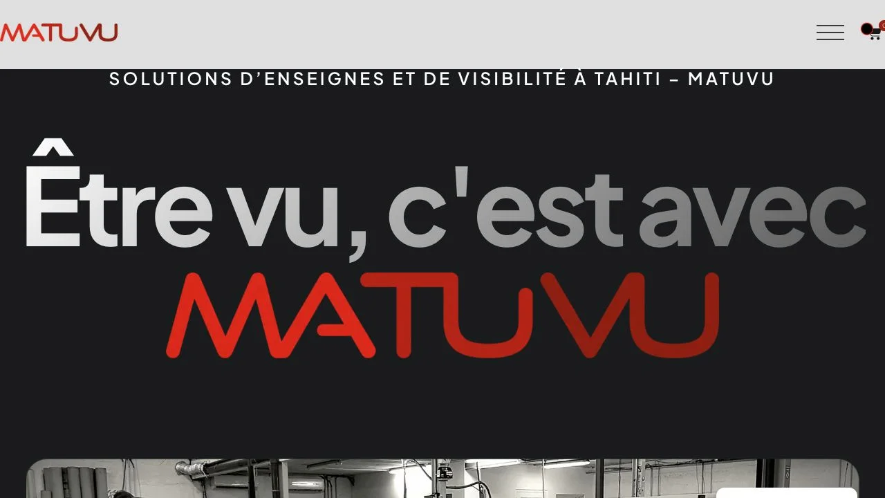 Page d’accueil du site Matuvu Tahiti